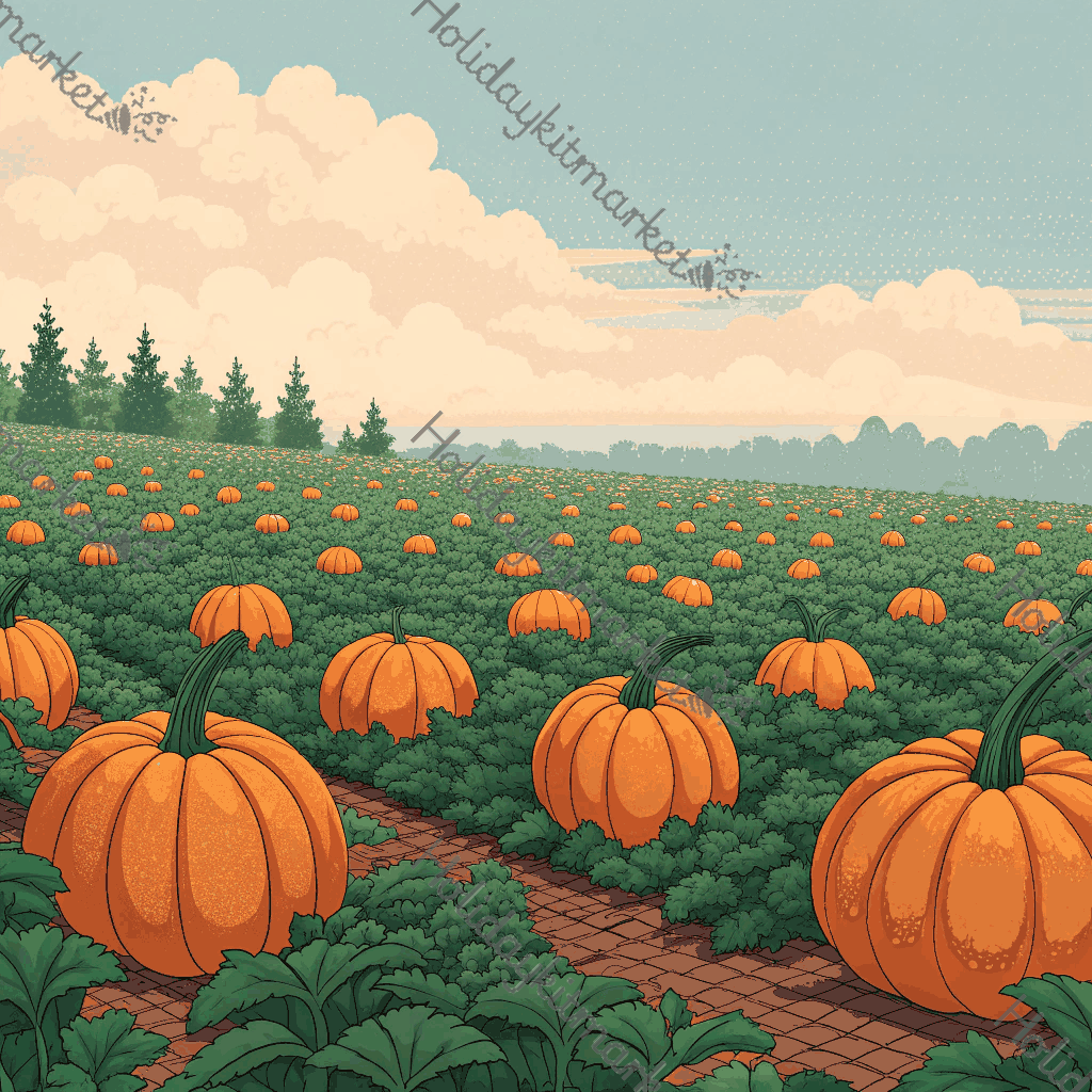 Pixel Pumpkin Patch Poster