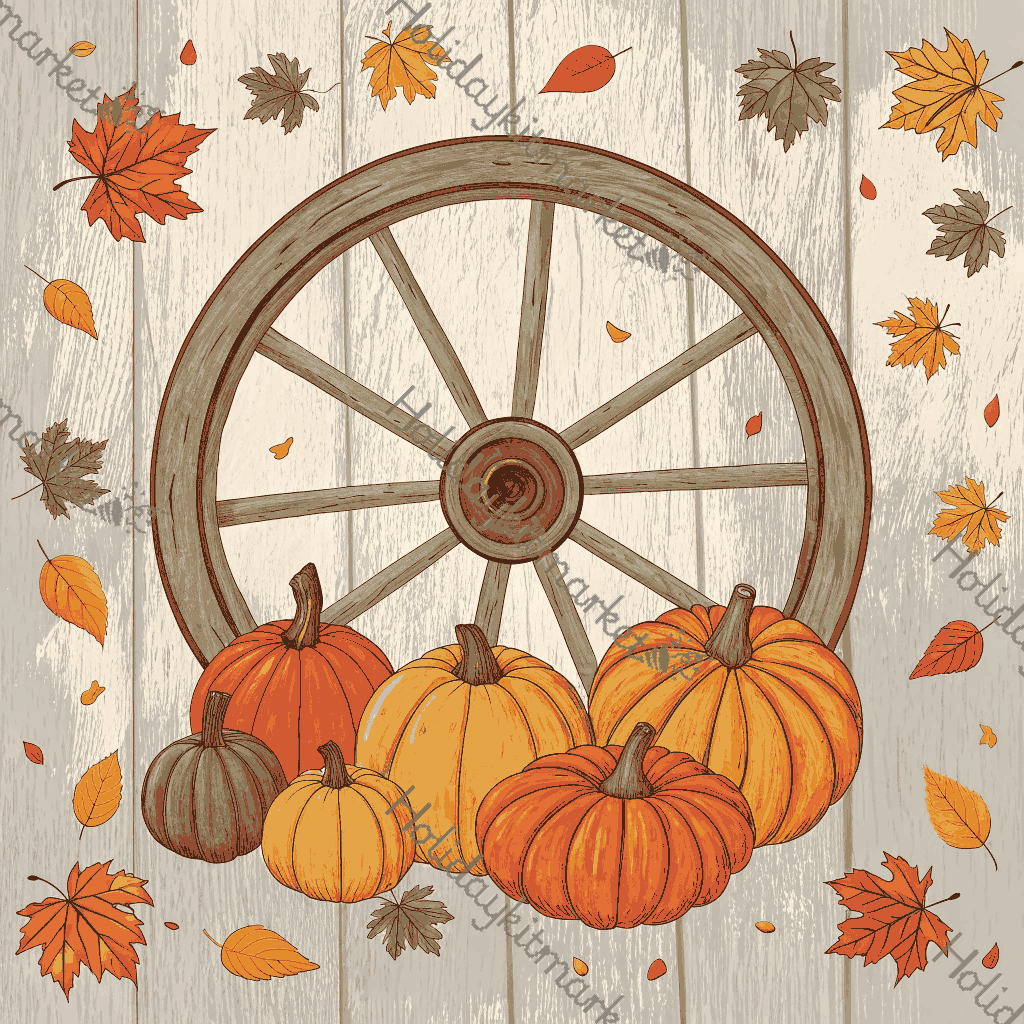 Wagon Wheel Harvest Poster