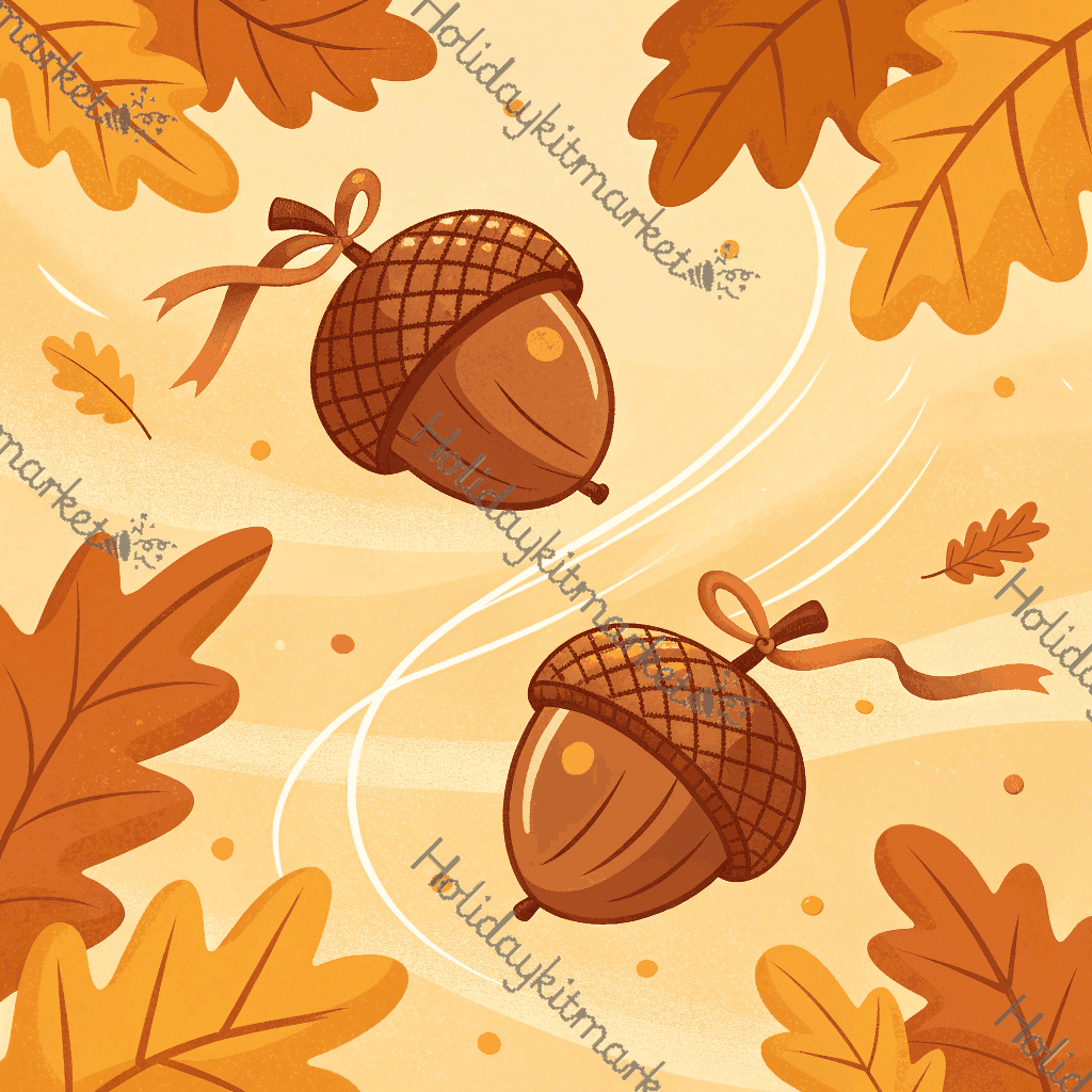 Floating Acorn Parade Poster