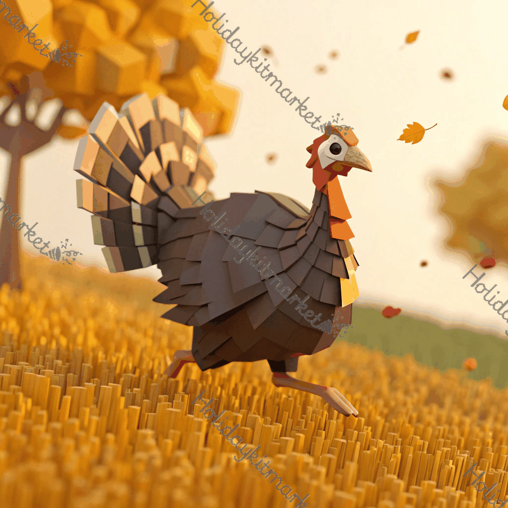 Voxel Turkey Trot Poster