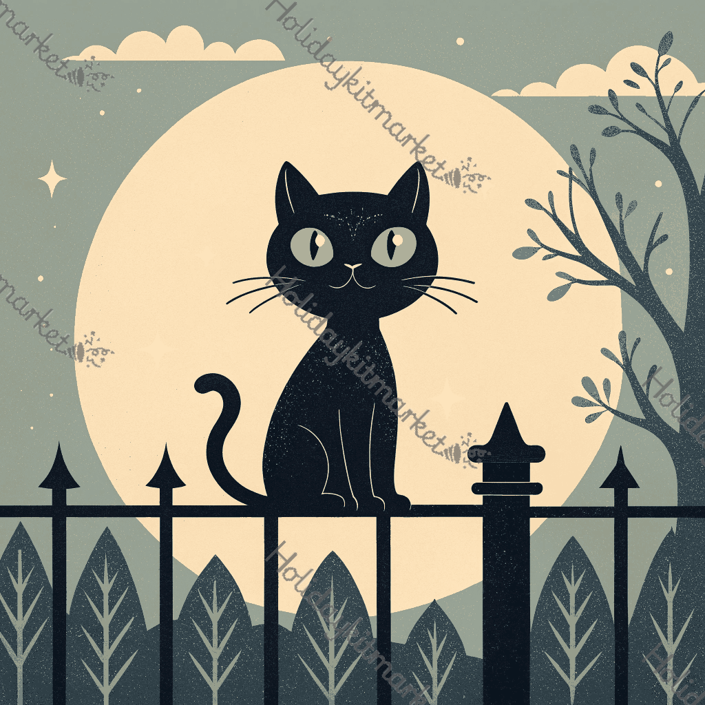 Vintage Black Cat Poster