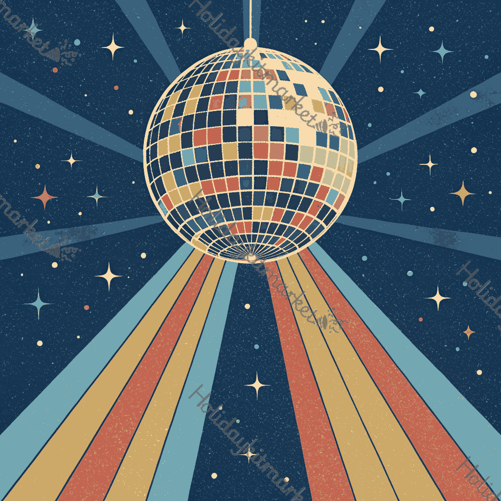Retro Disco Ball Poster