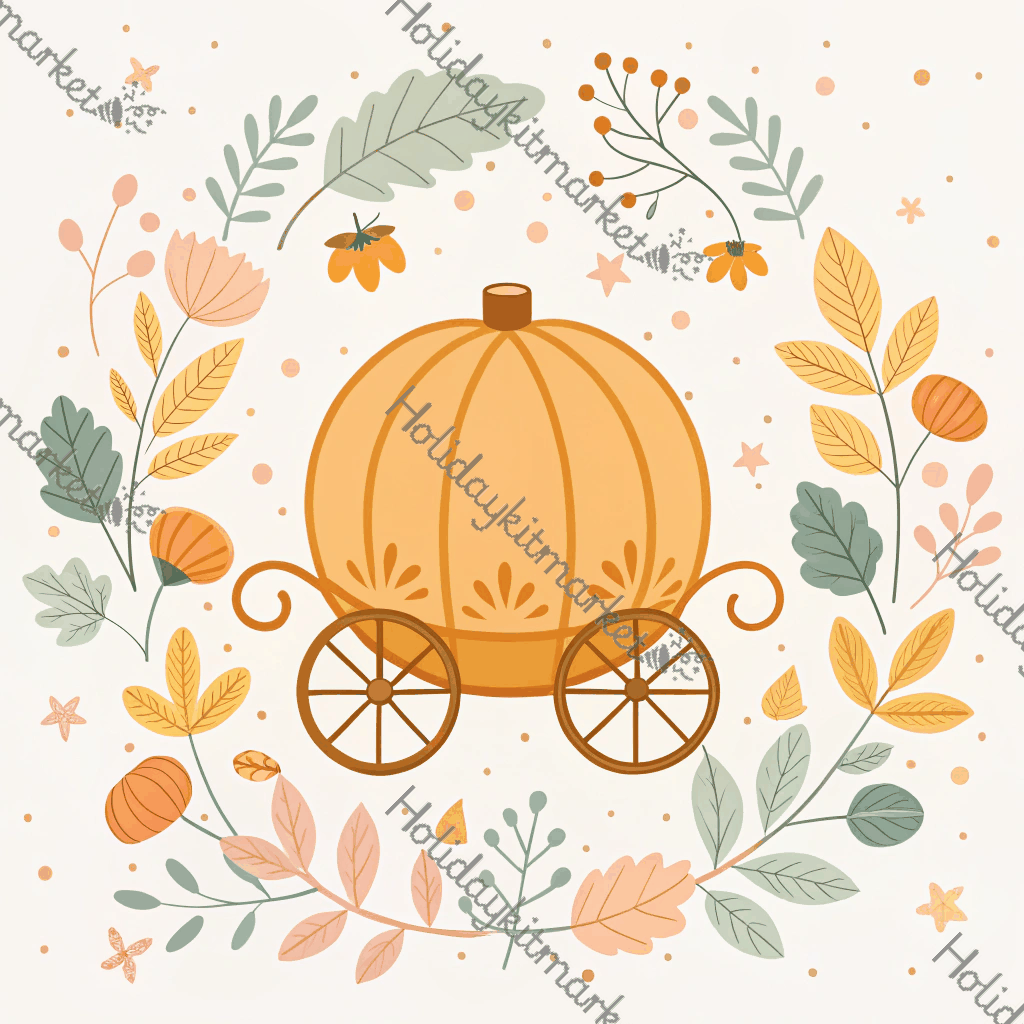 Blush Pumpkin Carriage Poster