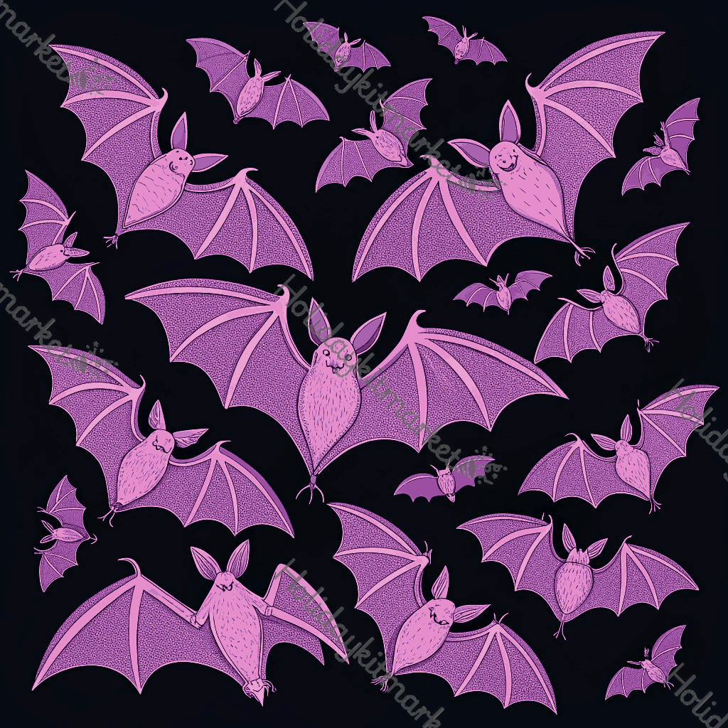 Ultraviolet Bat Swarm Poster