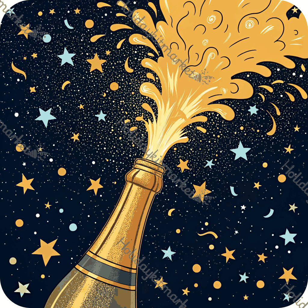 Volcano Champagne Erupt Poster