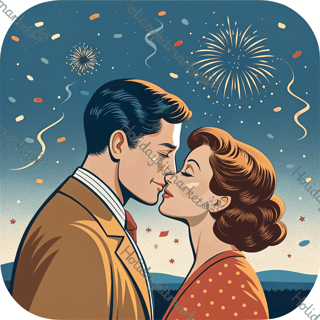 Retro Midnight Kiss Poster