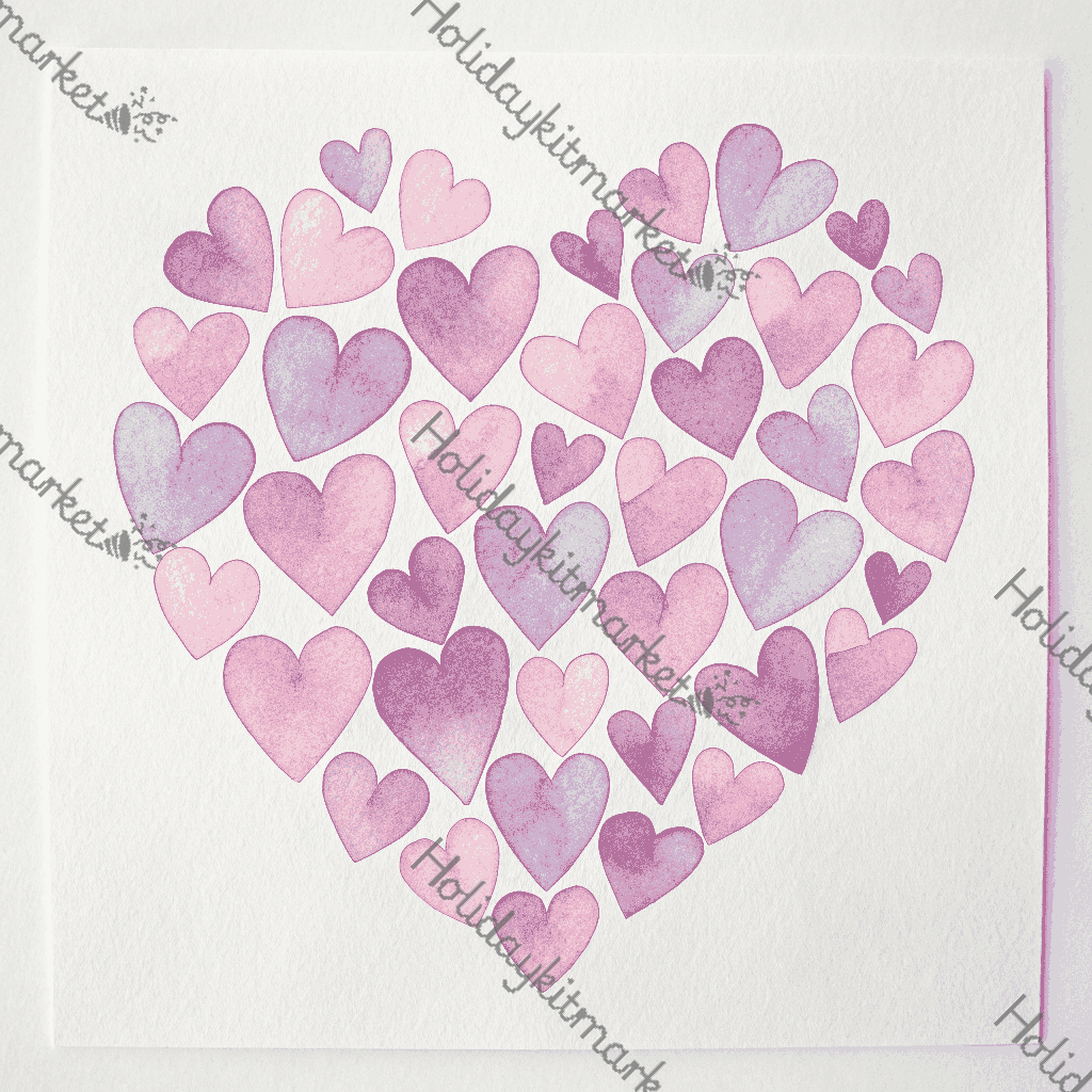 Pastel Heart Cluster Poster