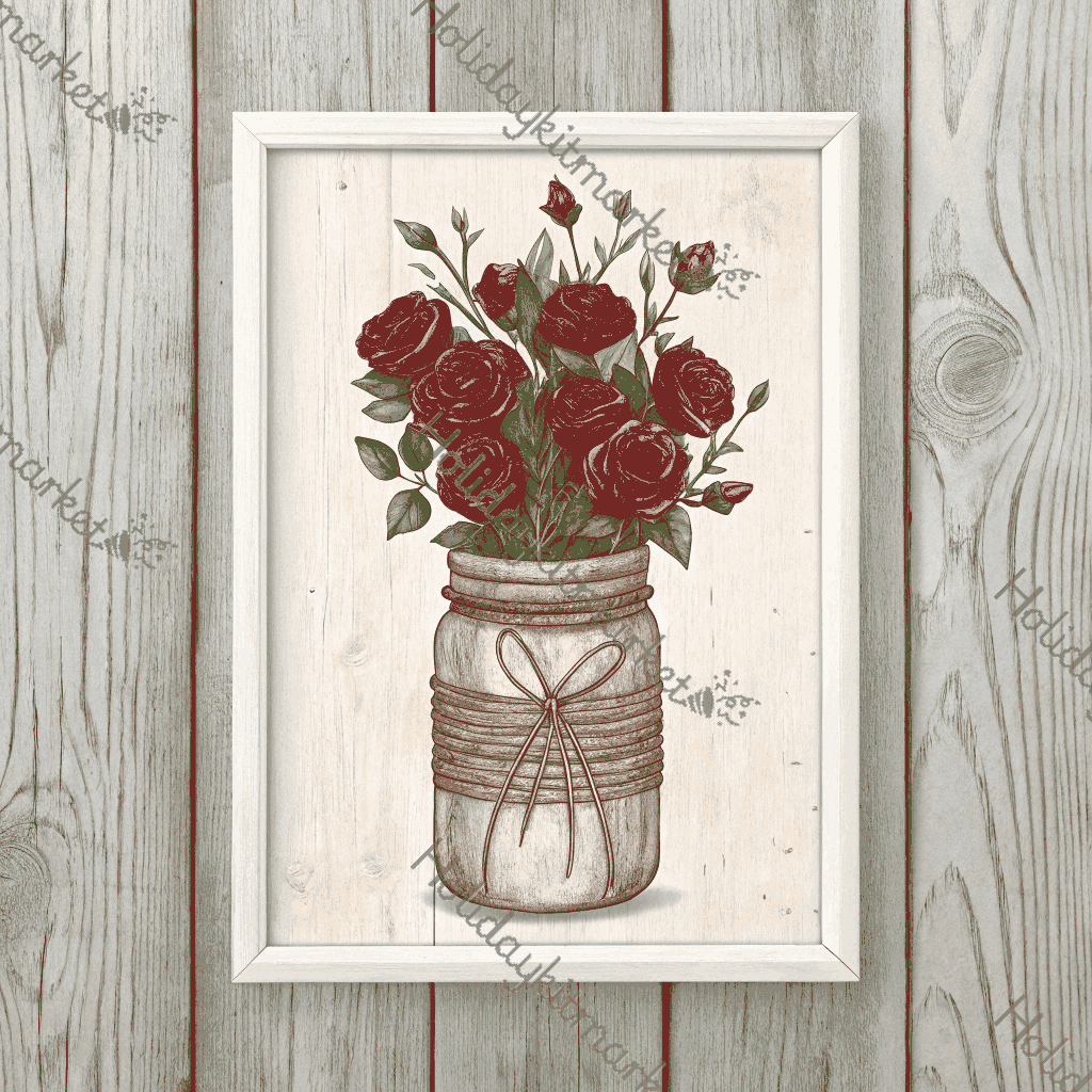 Rustic Rose Bouquet Poster