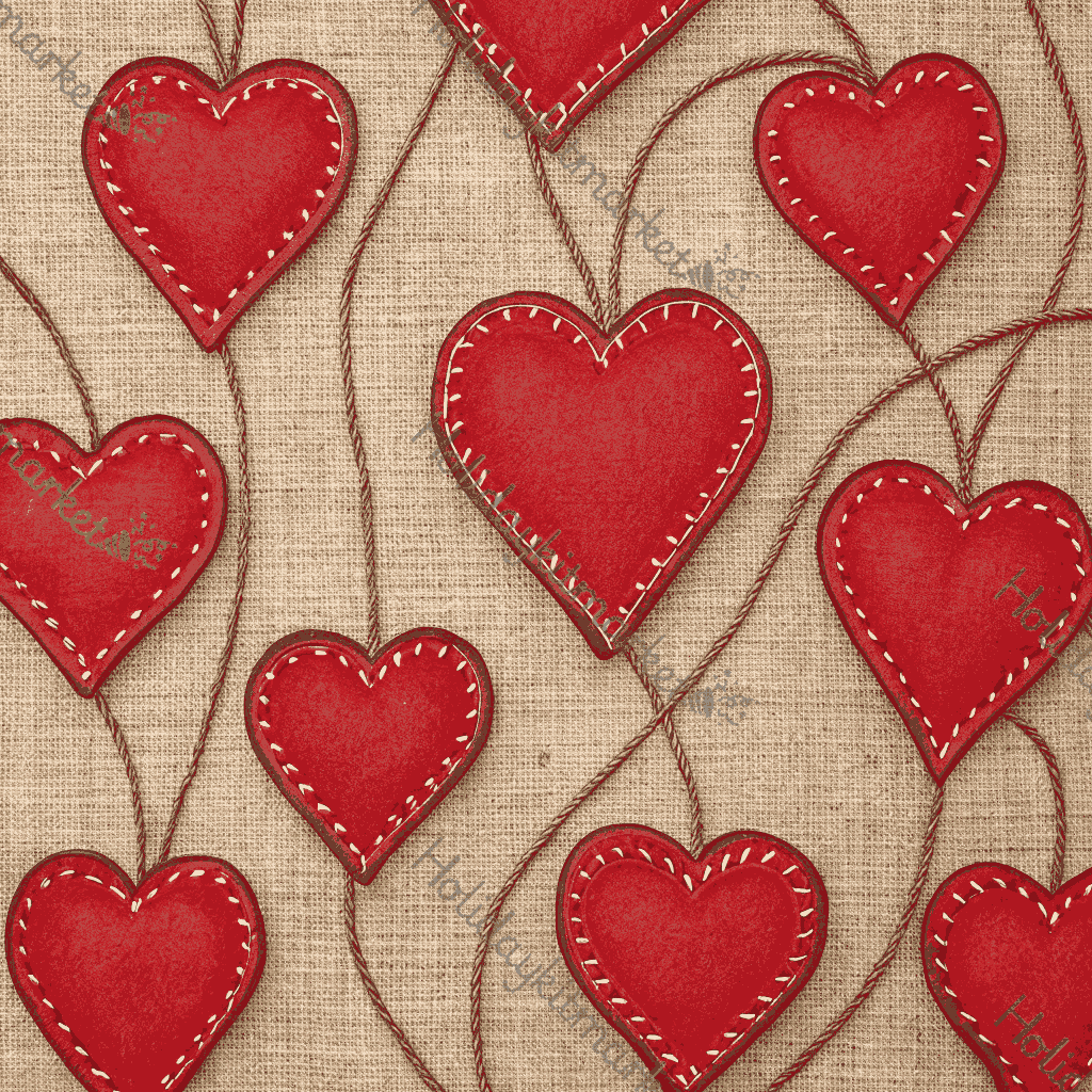 Burlap Heart Banner Poster