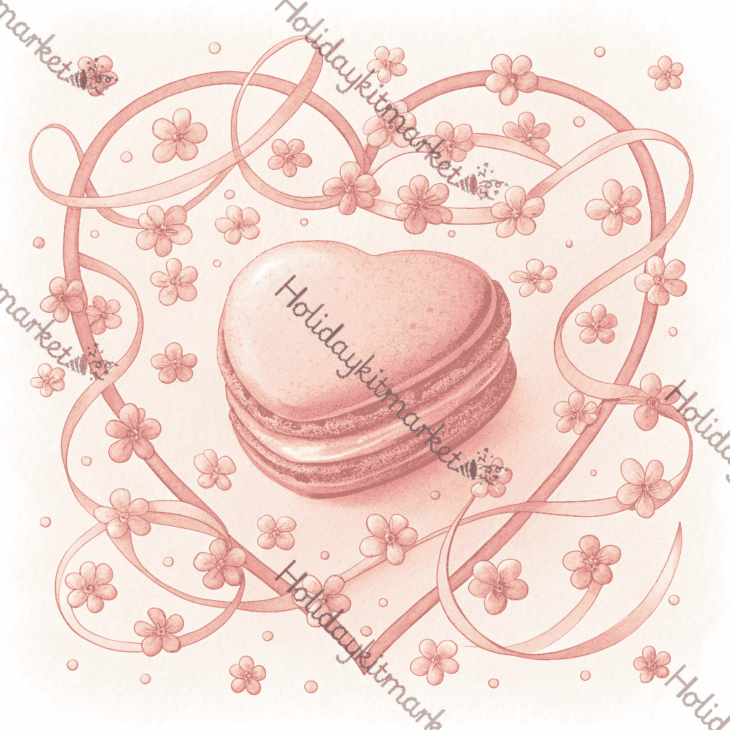 Blush Heart Macaron Poster