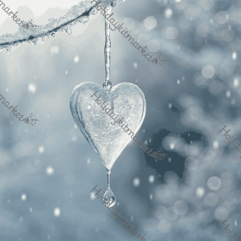 Frosted Heart Drop Poster