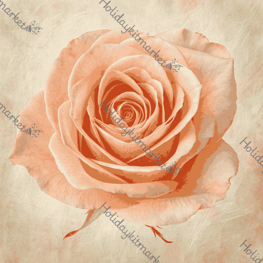 Peach Rose Bud Poster