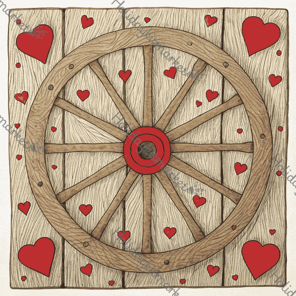 Wagon Wheel Hearts Poster