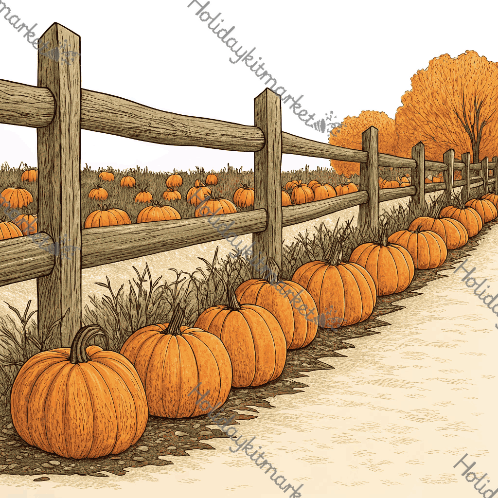 Pumpkin Patch Fence Poster