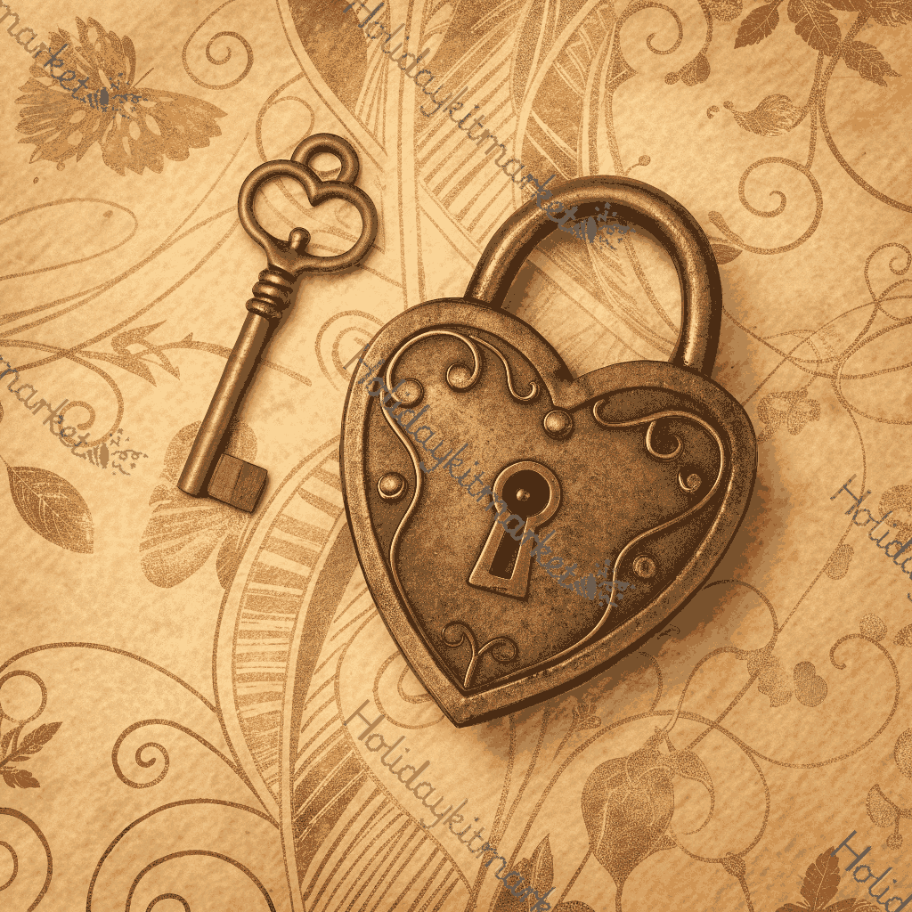 Vintage Heart Lock Poster