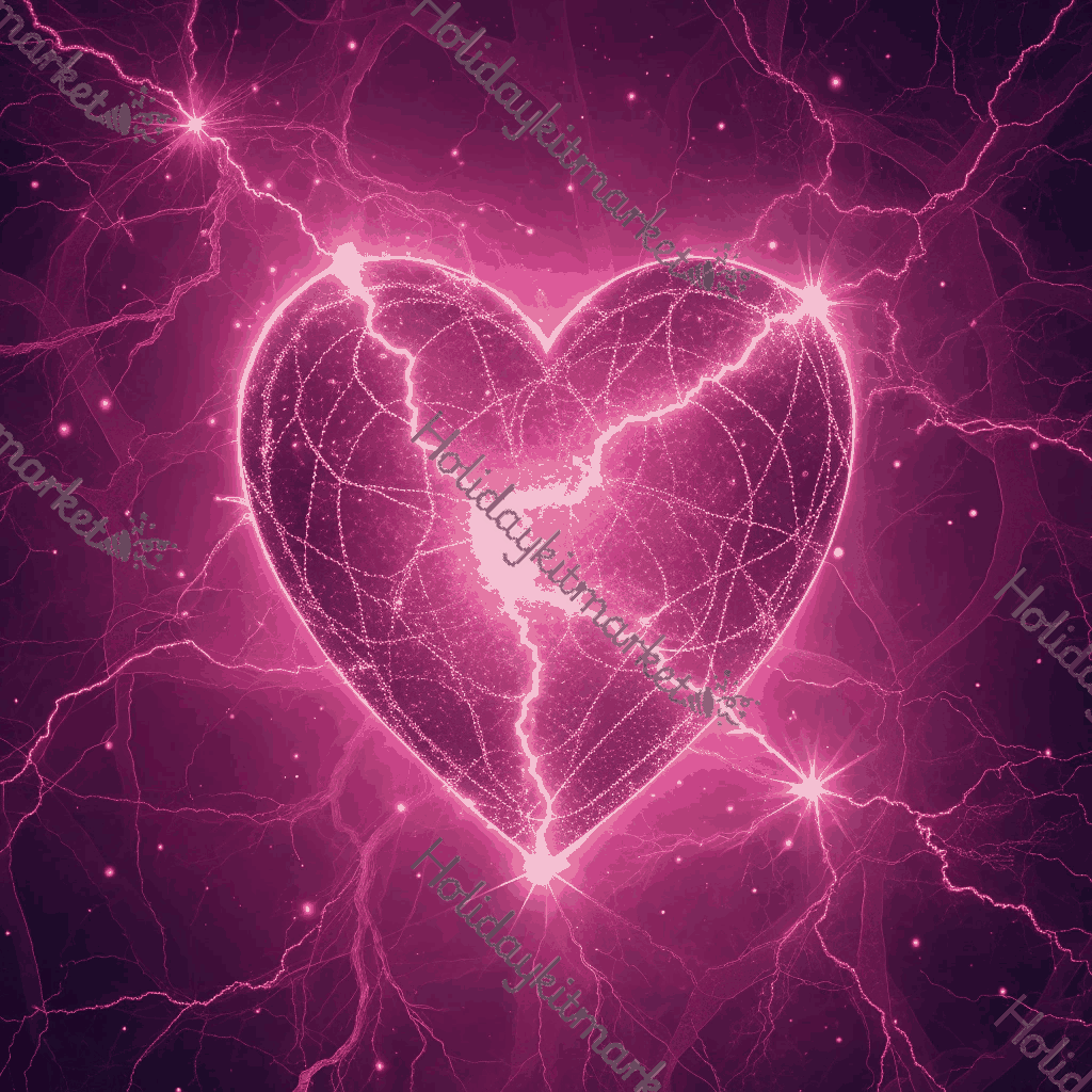 Neon Heart Pulse Poster