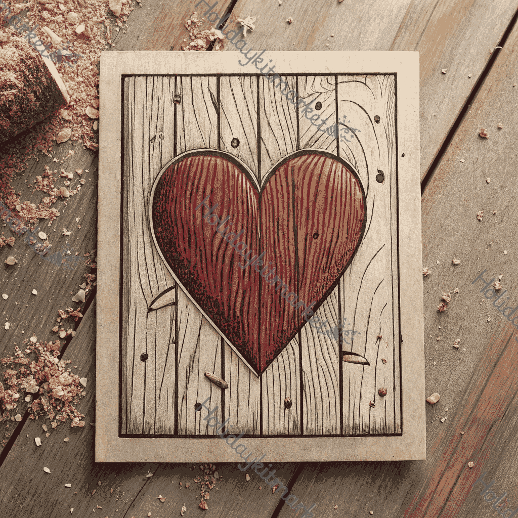 Wooden Heart Plank Poster