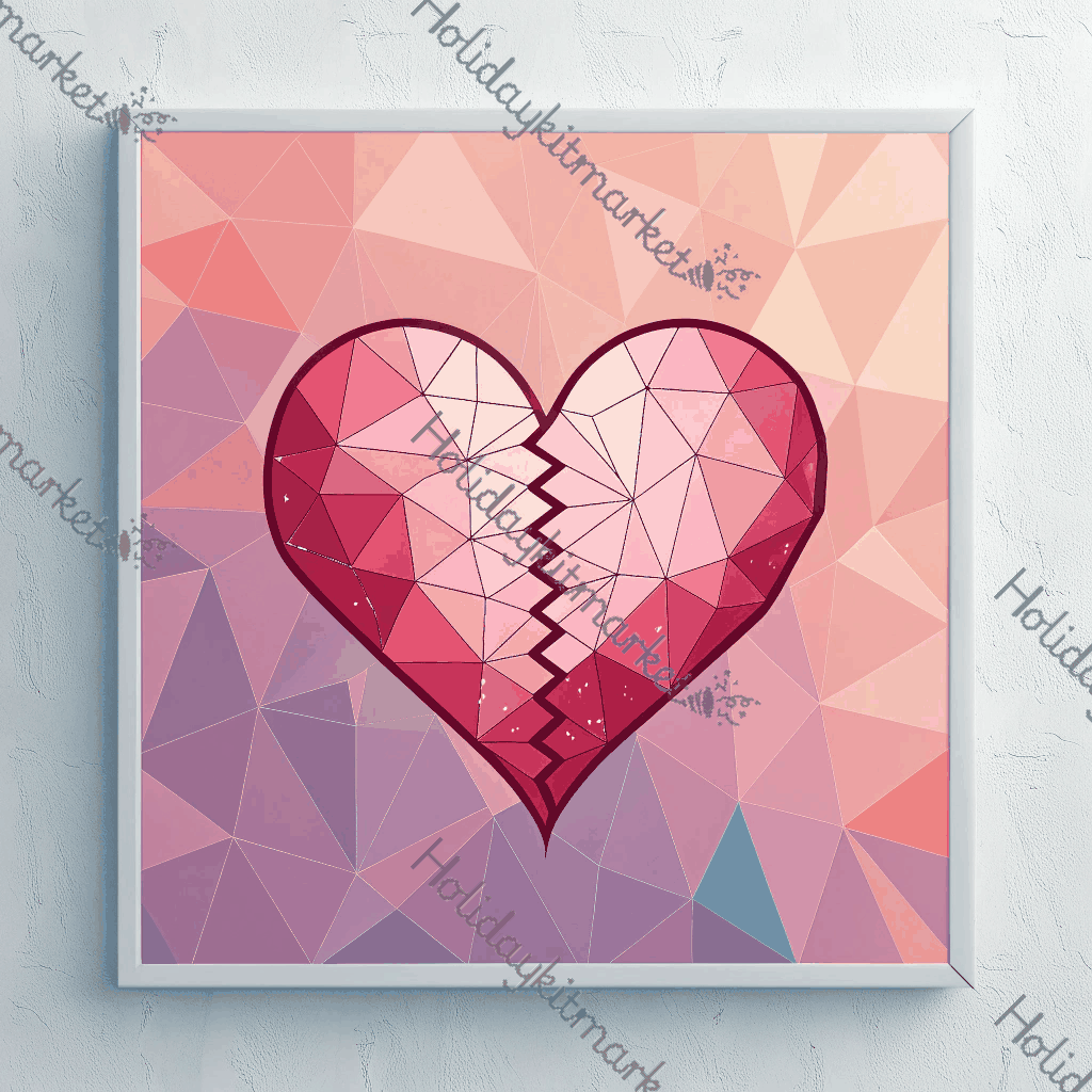 Pixel Love Glitch Poster