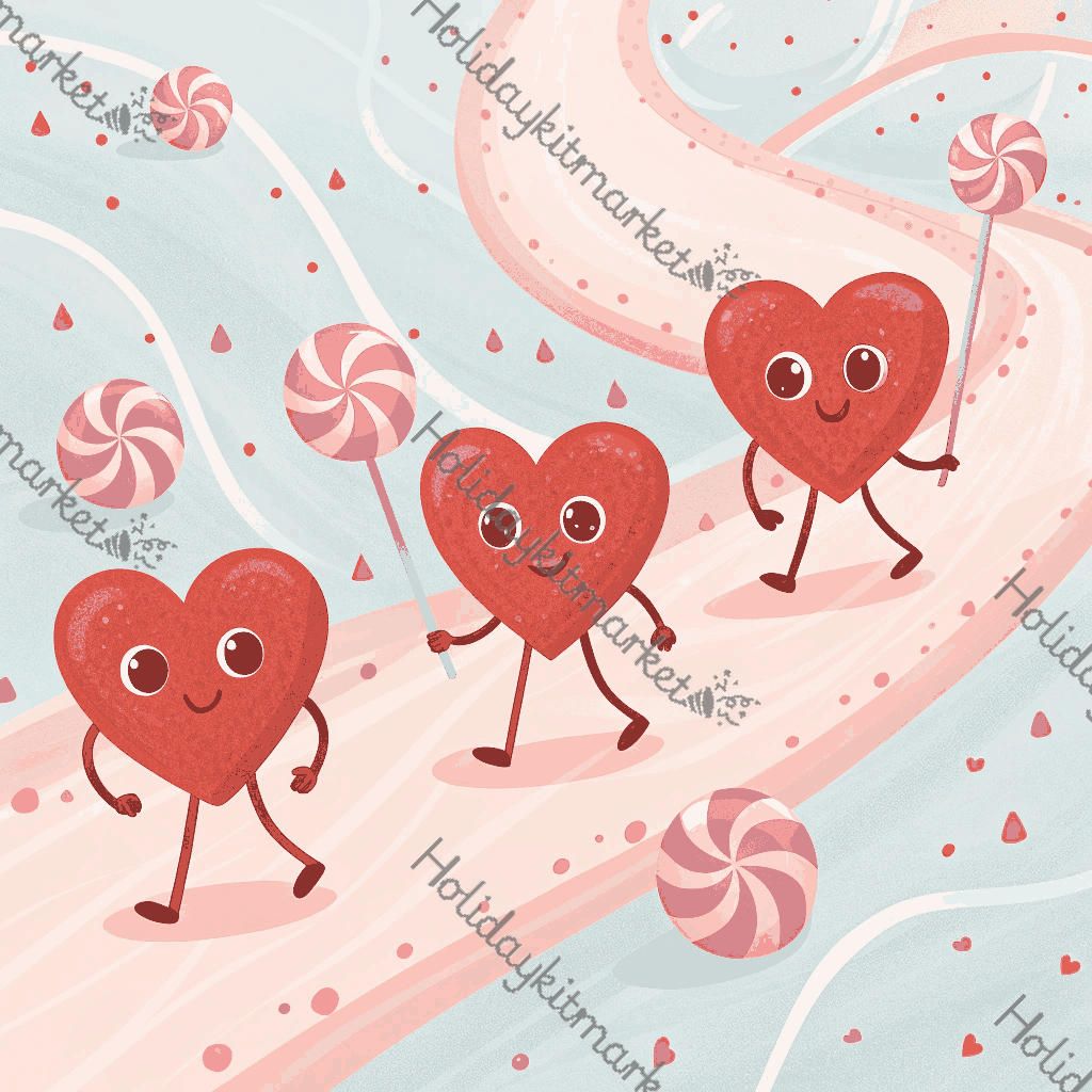 Heart Lollipop Parade Poster