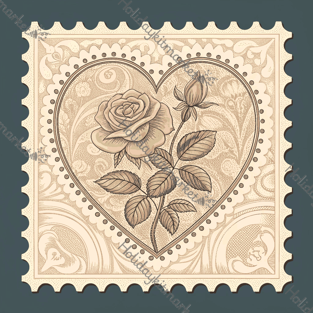 1940s Love Stamp Poster