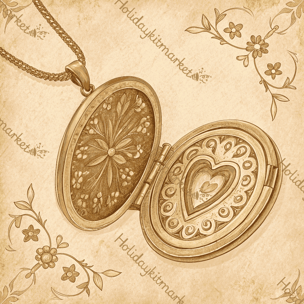 Vintage Heart Locket Poster