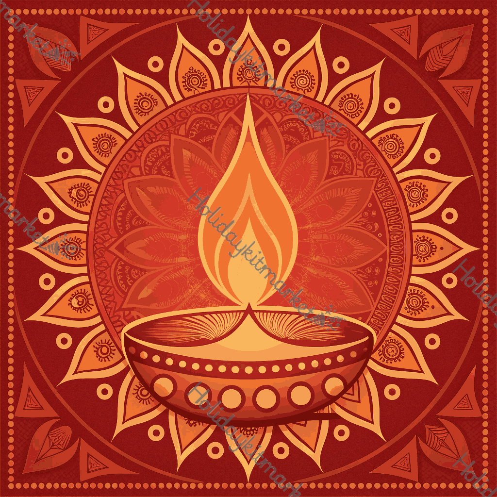 Flaming Diya Core Poster