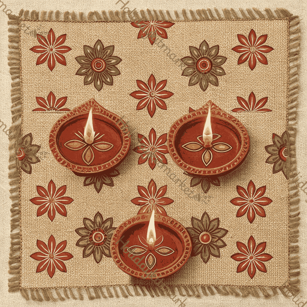 Burlap Diya Banner Poster