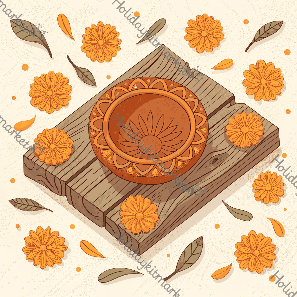 Rustic Clay Diya Poster