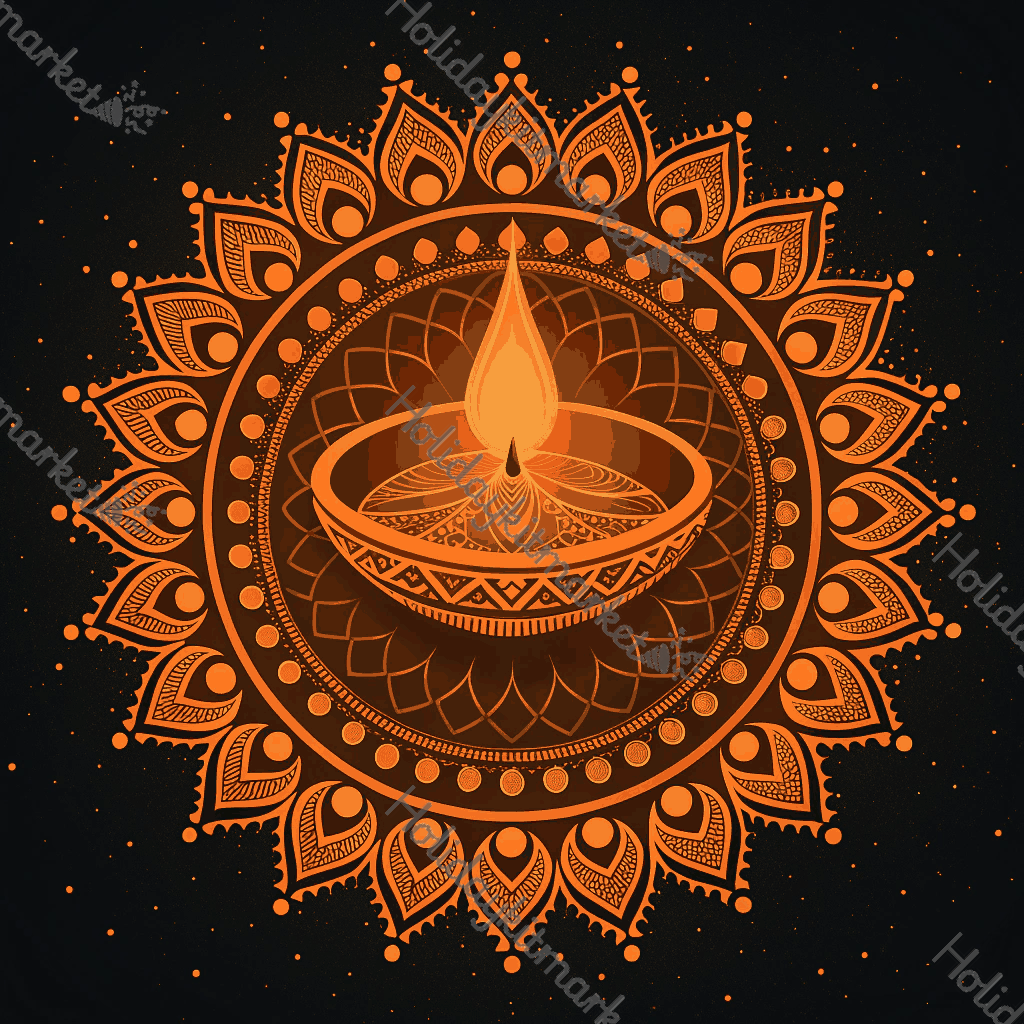 Acid Orange Diya Poster