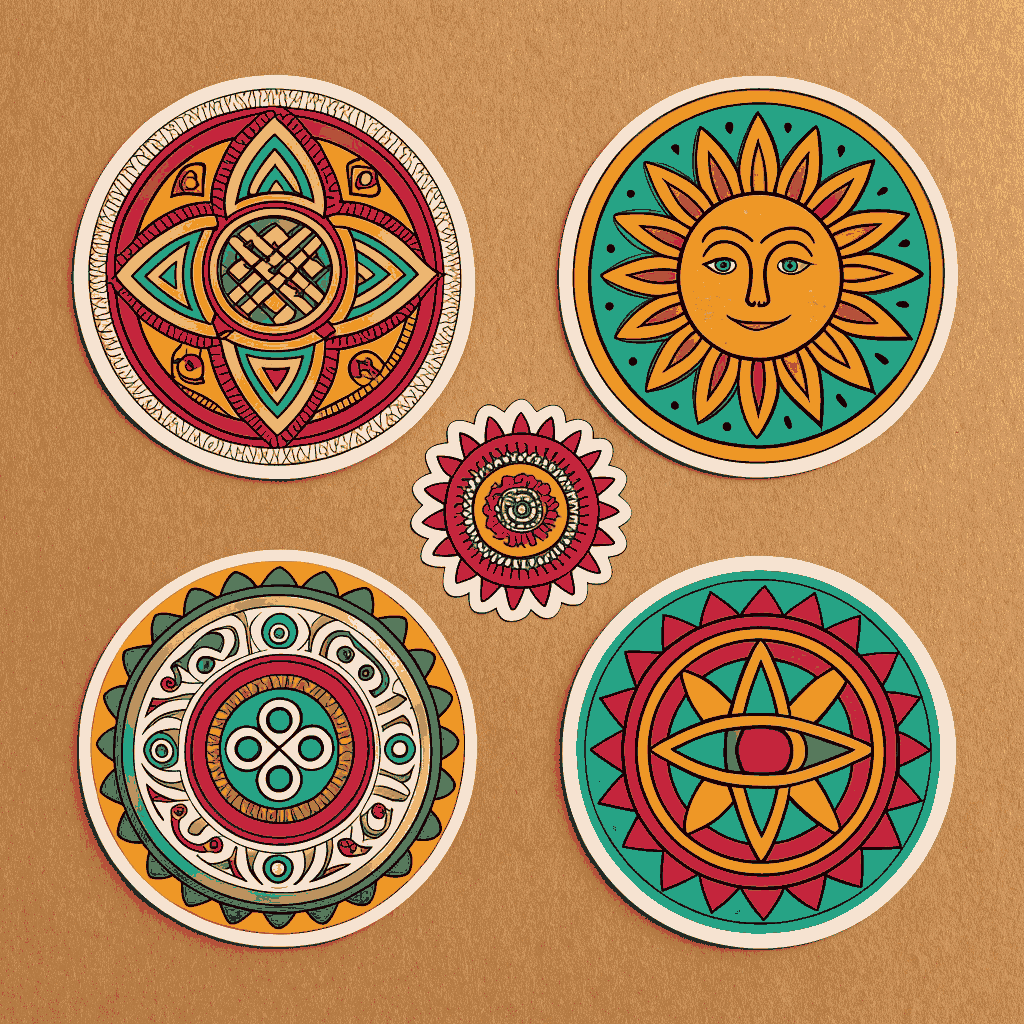 Bespoke Cultural Sticker Ensemble