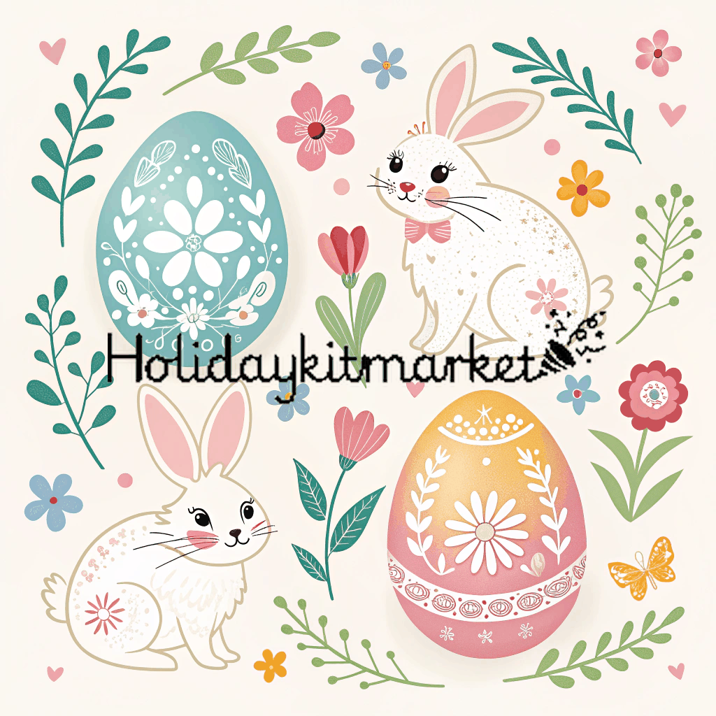 Whimsical Easter PNG image Stencil