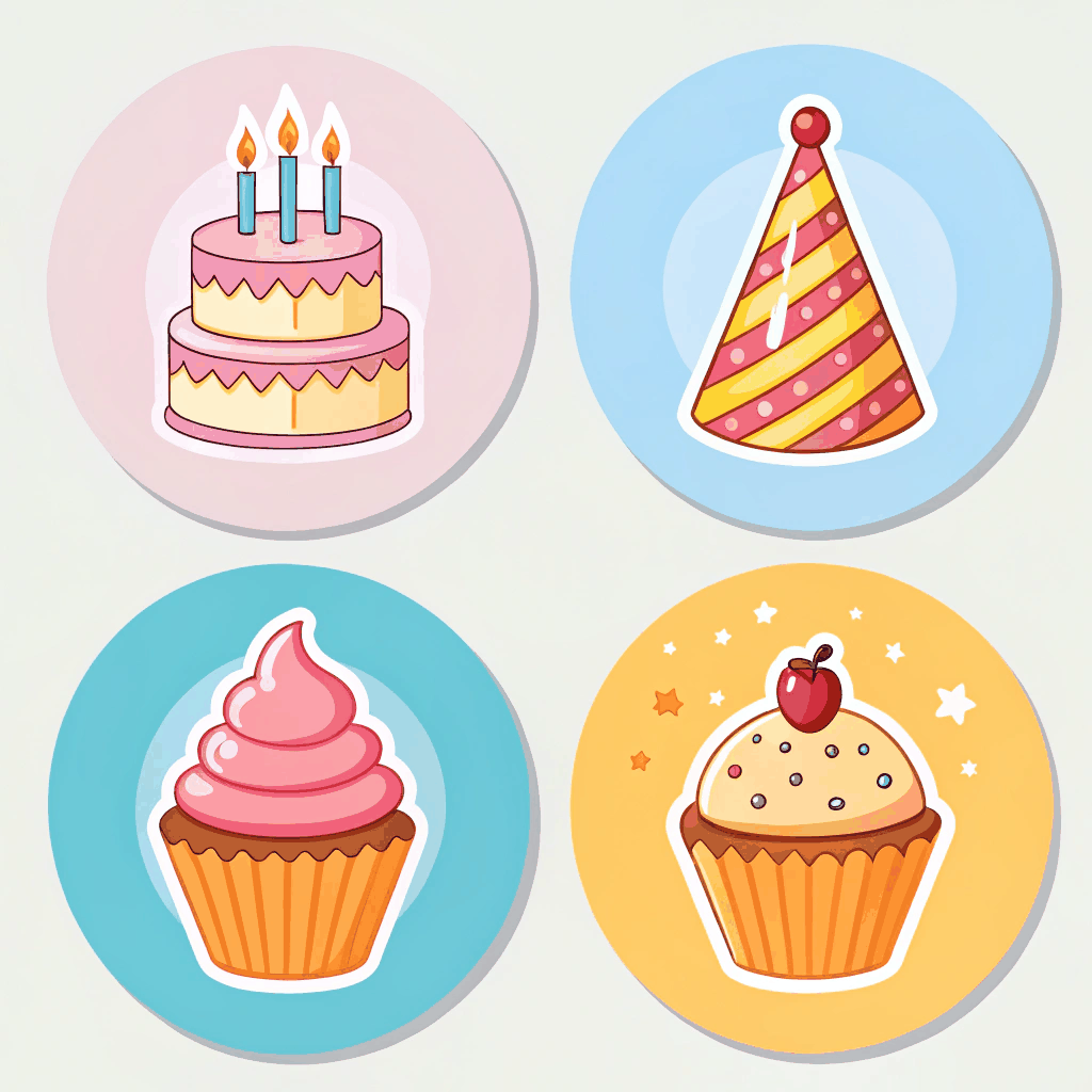 Classic Birthday Cheer Stickers