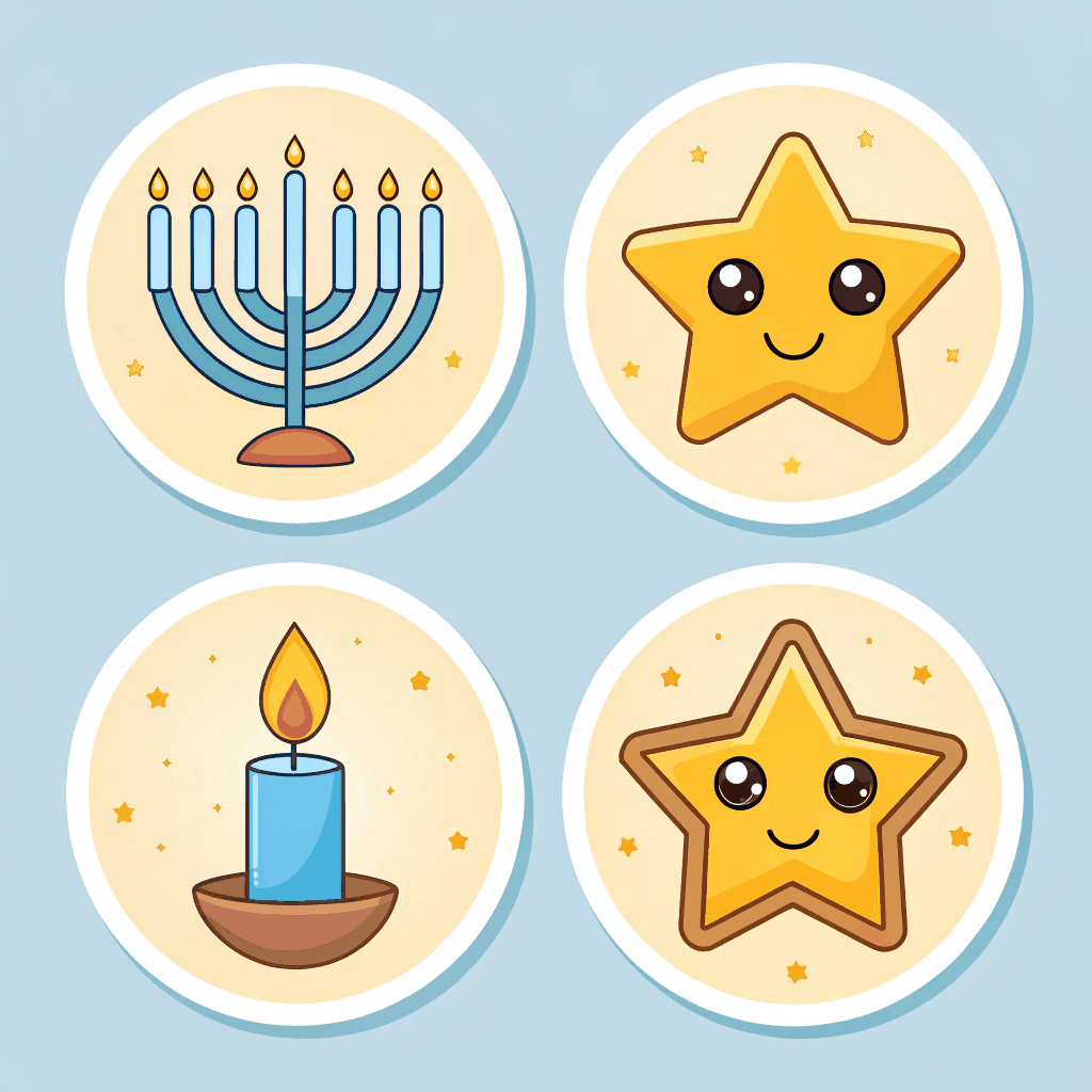 Timeless Menorah Sticker Pack