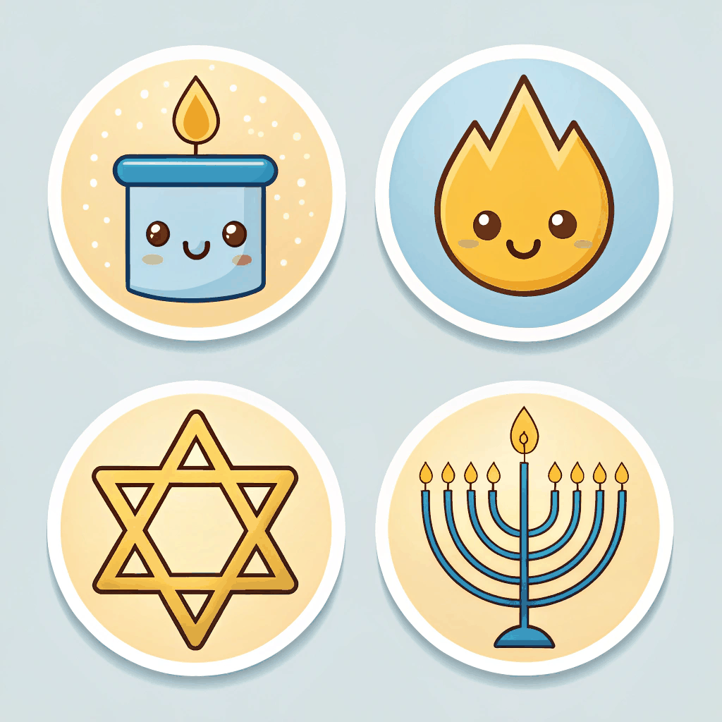 Classic Menorah Stickers
