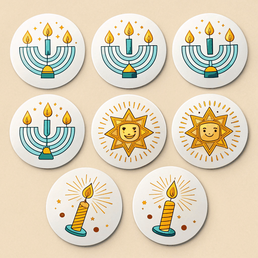 Menorah Light Sticker Set