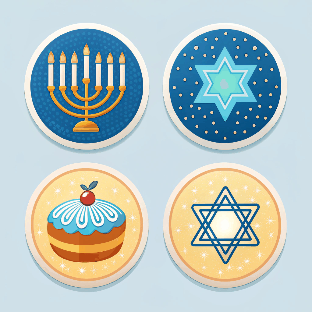 Spinning Dreidel Sticker Set