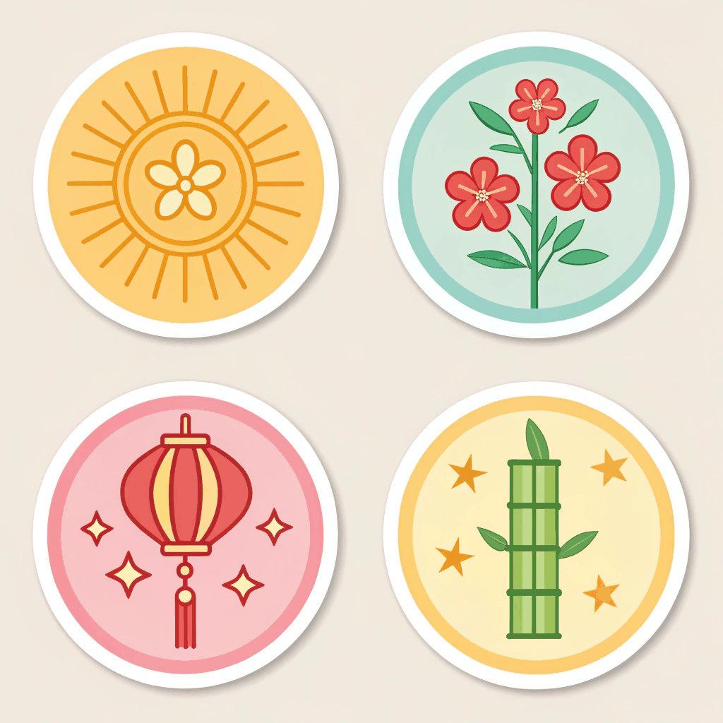 Prosperity Blossom Sticker Set