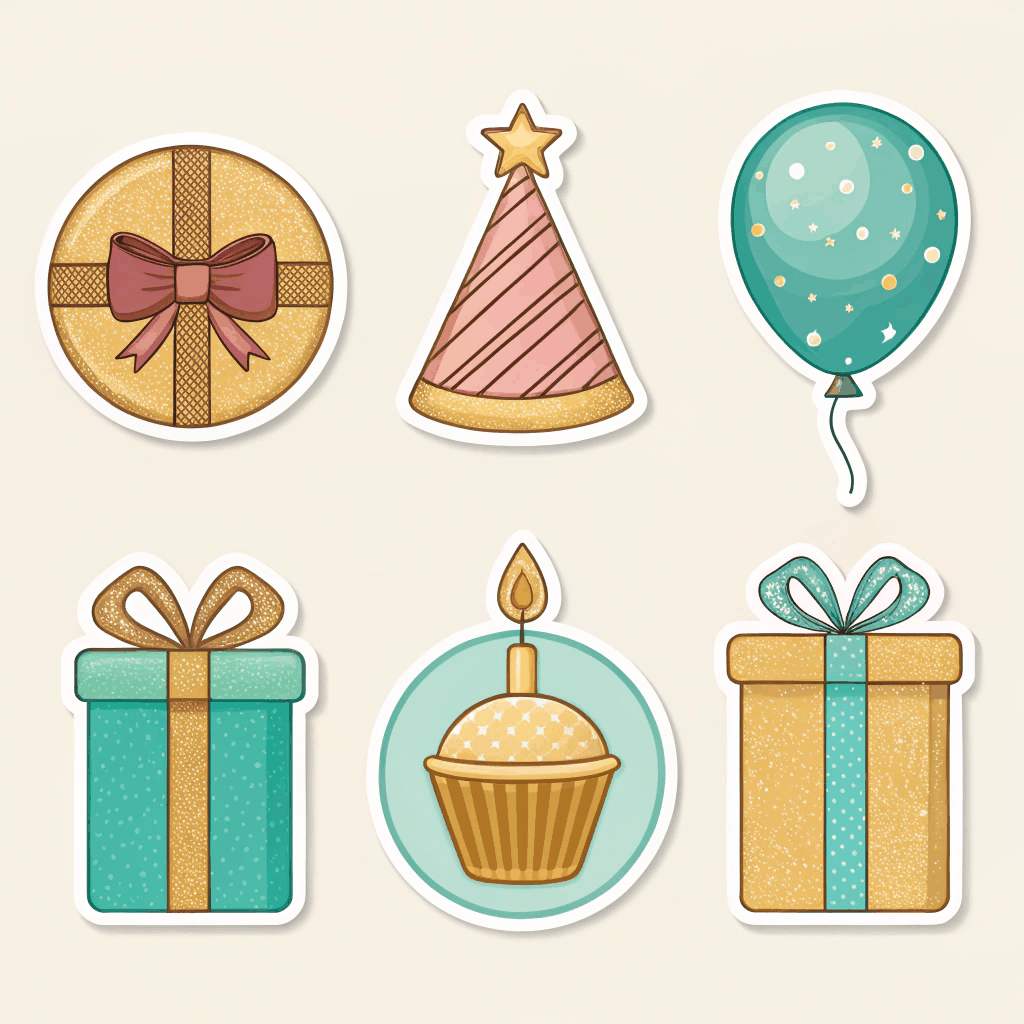 Bright Birthday Stickers