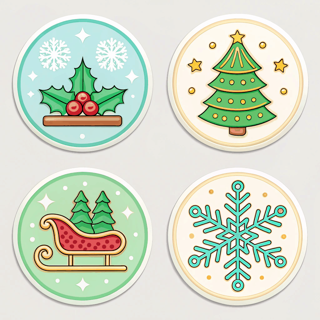 Frosted Holiday Sticker Pack