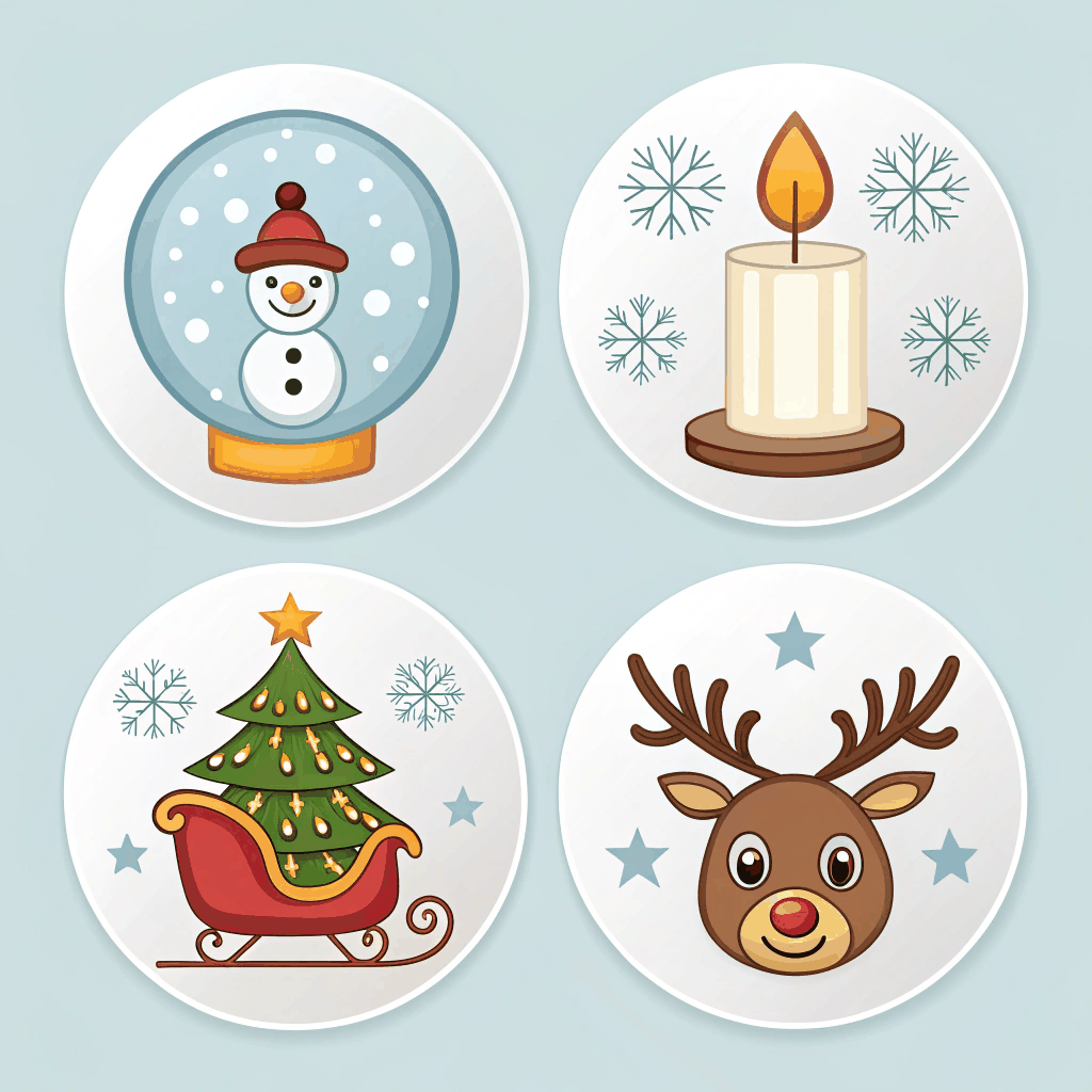 Vintage Noel Sticker Collection