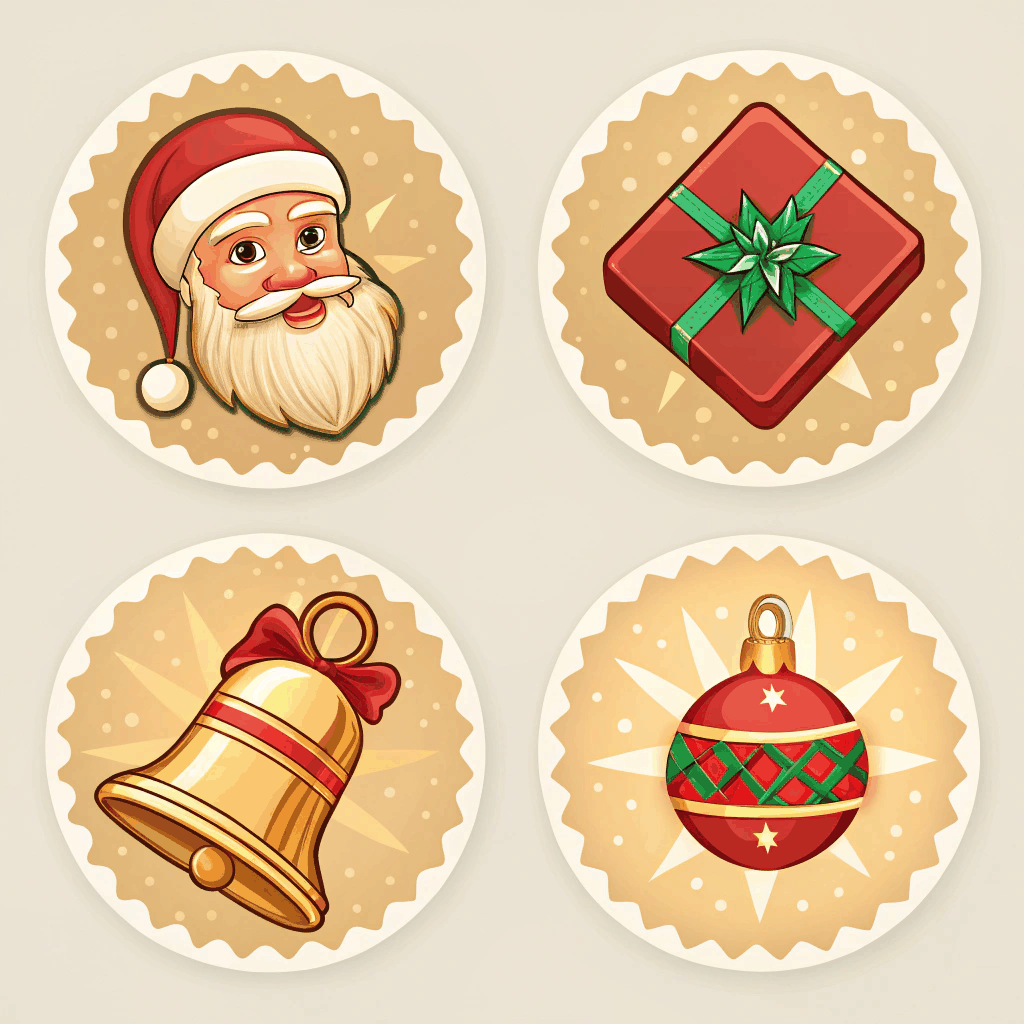 Retro Noel Sticker Pack