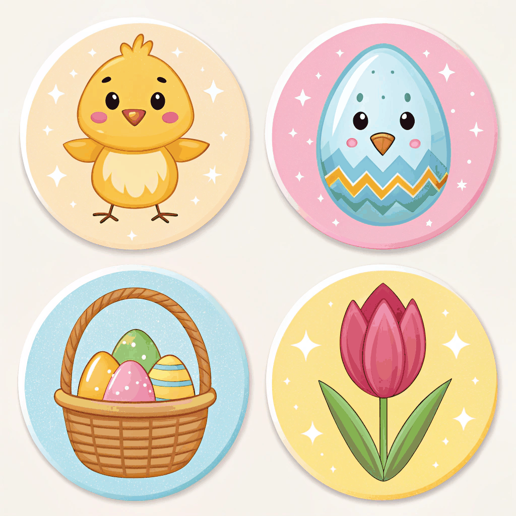 Pastel Burst Sticker Set