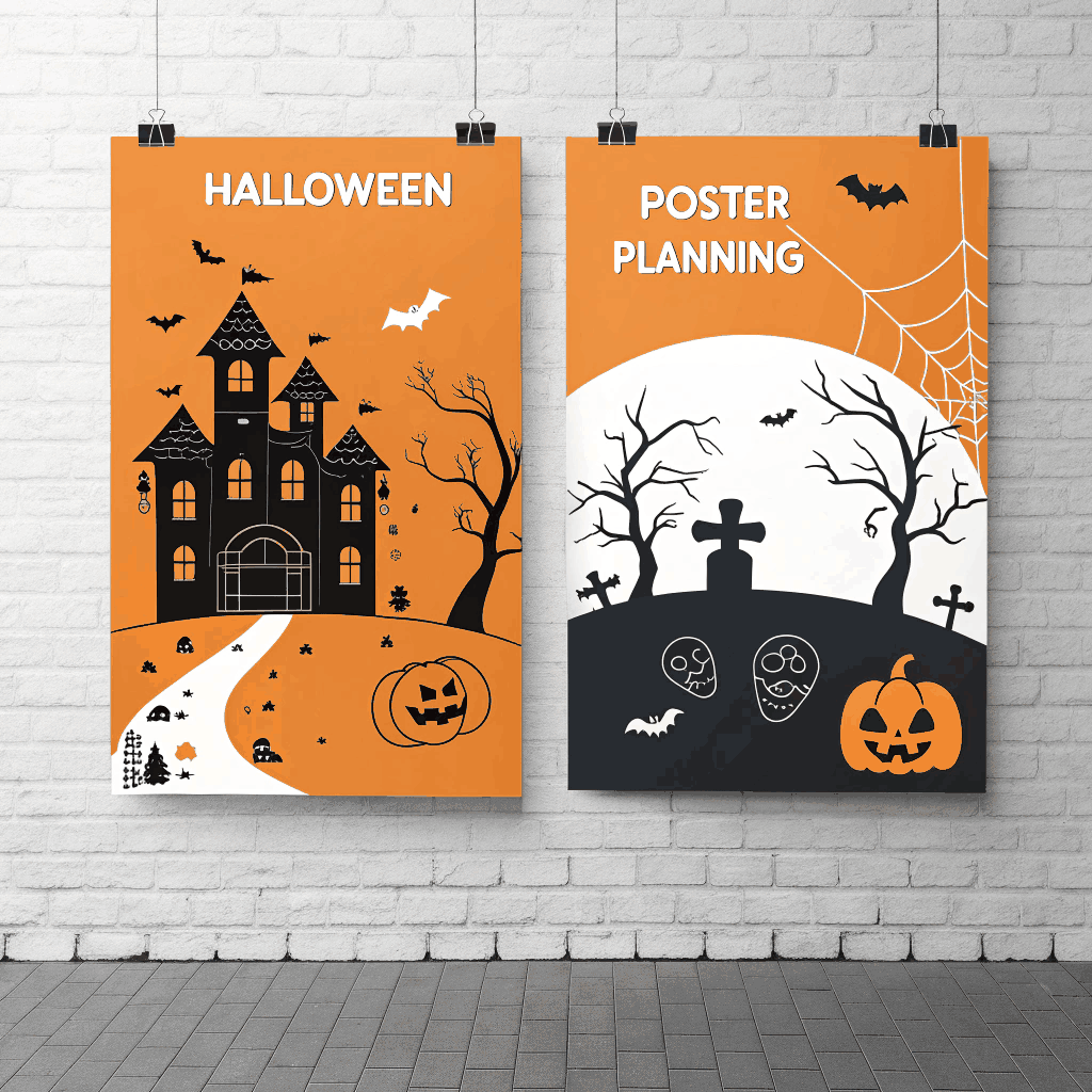 Minimalist Halloween Digital Poster Bundle