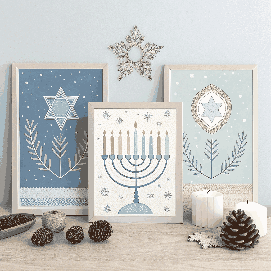 Pastel Hanukkah Party Poster Assortment