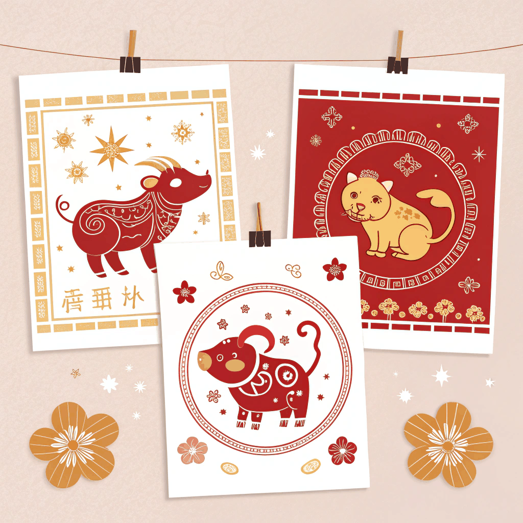 Minimalist Lunar New Year Kids Posters Bundle