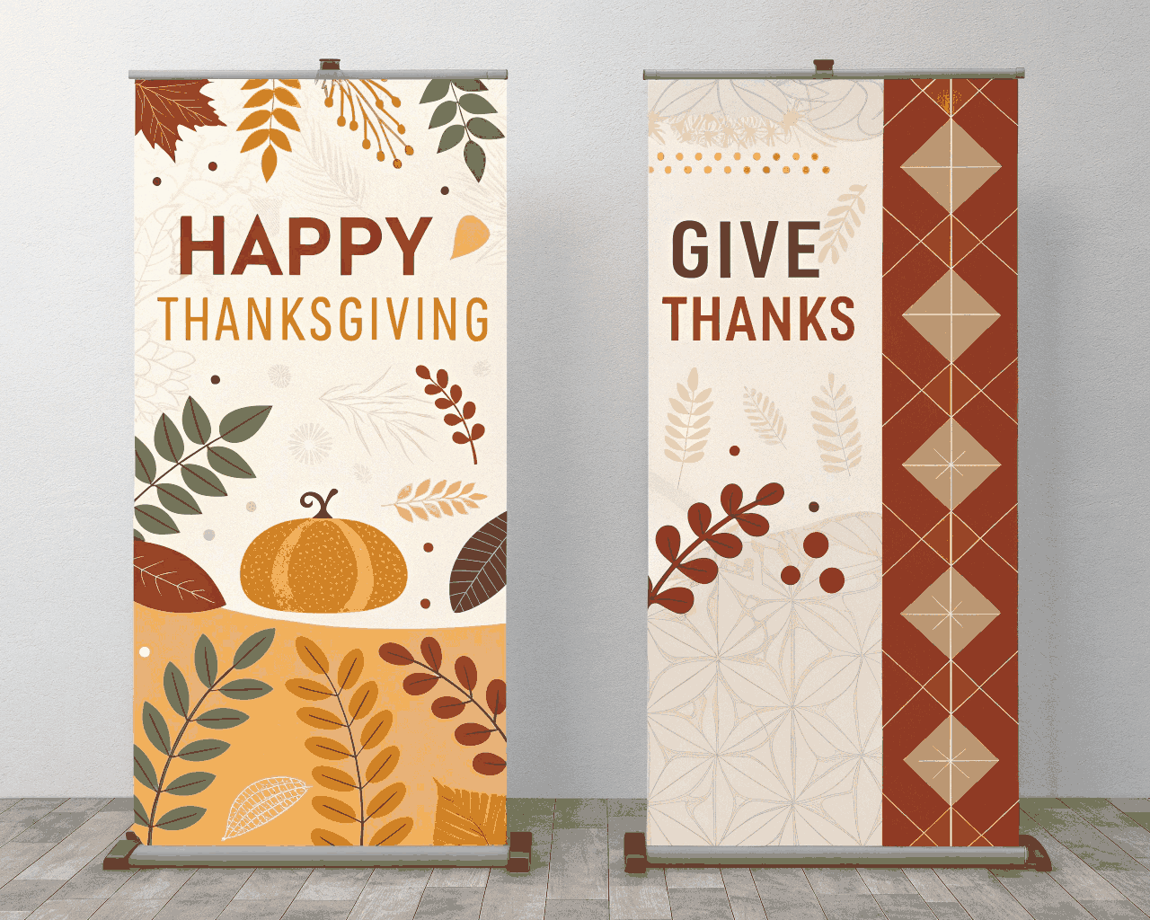 Modern Thanksgiving Business Gift Wrap Banner