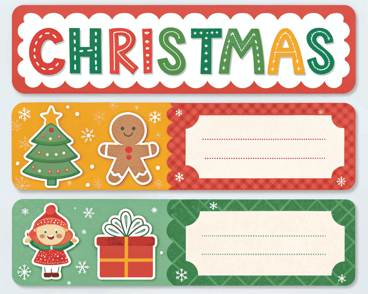 Jolly & Bright Christmas Craft Labels