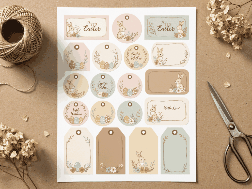Rustic Easter Bunny Gift Tags