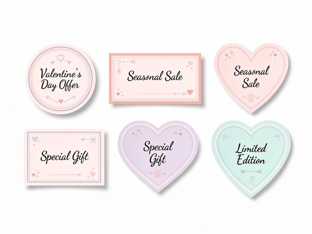 Pastel Valentine Custom Business Labels