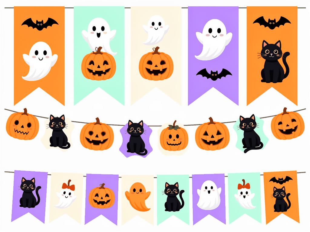 Spooky Socialite Whimsical Halloween Banner Kit #1